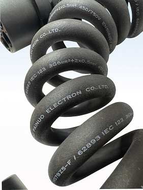 Зарядный кабель-спираль для зарядки электромобиля TYPE 2-TYPE 2 на 5 м и 22 кВт Зарядный кабель-спираль для зарядки электромобиля TYPE 2-TYPE 2 на 5 м и 22 кВт