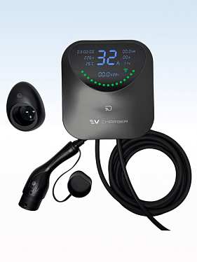 Станция зарядки для электромобиля TYPE-2, 6-32A, 7кВт с WI-FI Станция зарядки для электромобиля TYPE-2, 6-32A, 7кВт с WI-FI