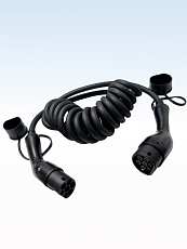 Зарядный кабель-спираль для зарядки электромобиля TYPE 2-TYPE 2 на 5 м и 22 кВт