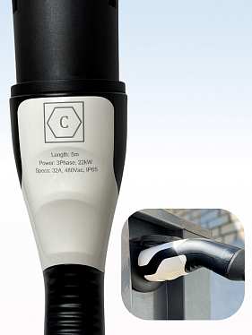 Зарядный кабель для зарядки электромобиля TYPE 2-TYPE 2 на 5 м и 22 кВт Зарядный кабель для зарядки электромобиля TYPE 2-TYPE 2 на 5 м и 22 кВт